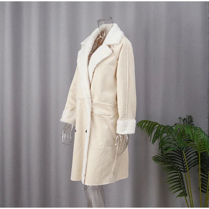 Cappotto lungo in pelliccia sintetica spessa da donna - Comfort lussuoso per l'inverno