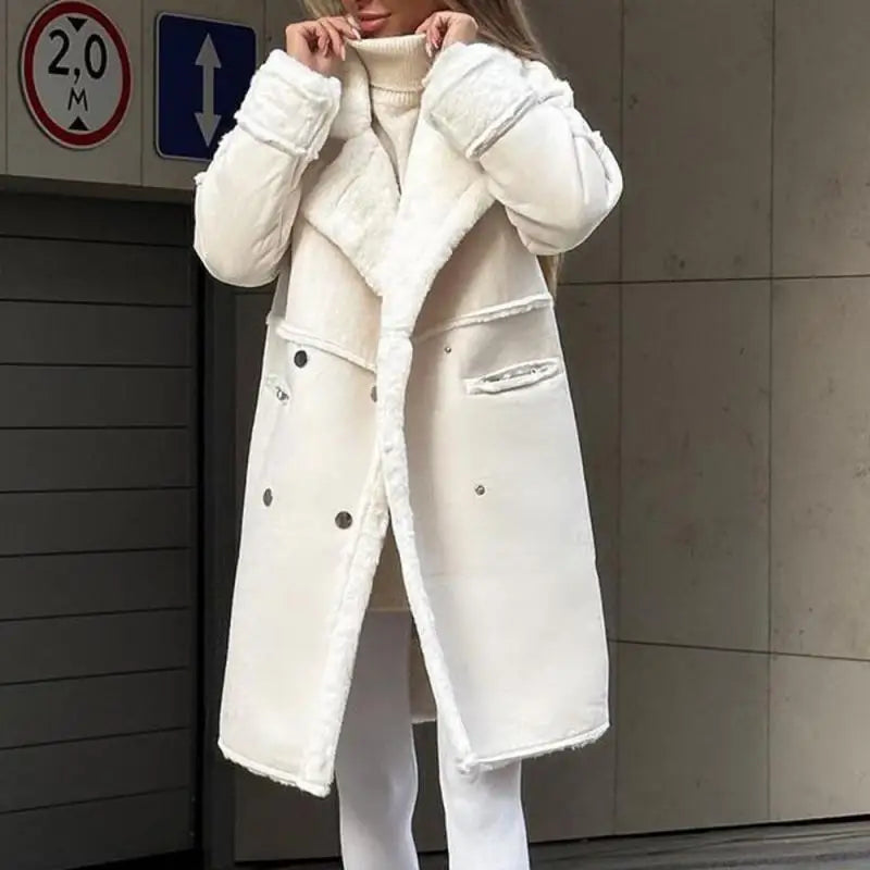 Cappotto lungo in pelliccia sintetica spessa da donna - Comfort lussuoso per l'inverno