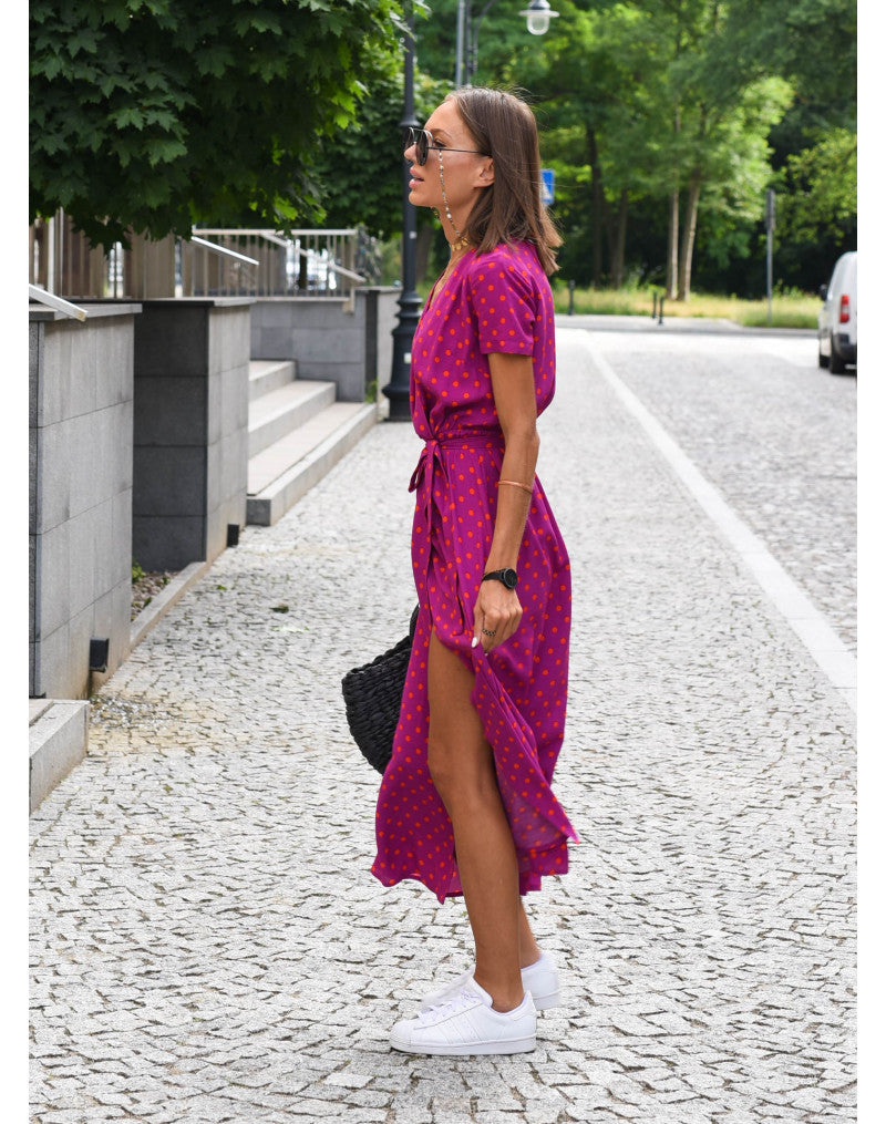 Maxi abito estivo con spacco di tendenza da donna