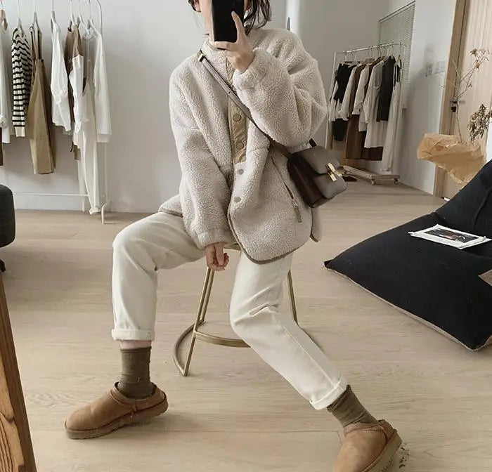 Premium Teddy Jakke til kvinder – Elegant og behagelig jakke