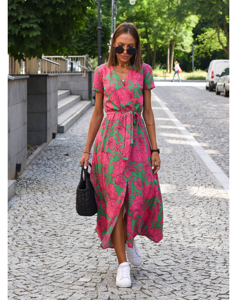 Maxi abito estivo con spacco di tendenza da donna