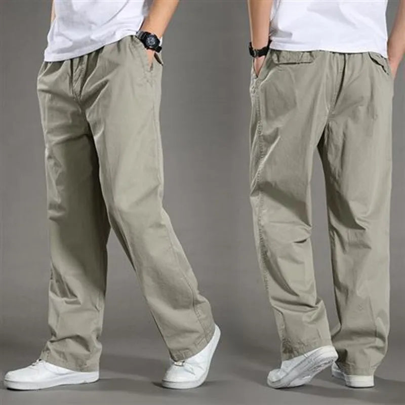 Pantaloni cargo casual da uomo – Pantaloni per tutti i giorni con elastico in vita