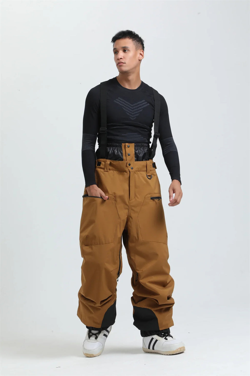 Pantaloni da sci unisex con bretelle – Pantaloni da neve impermeabili per freddo estremo (-40°C)