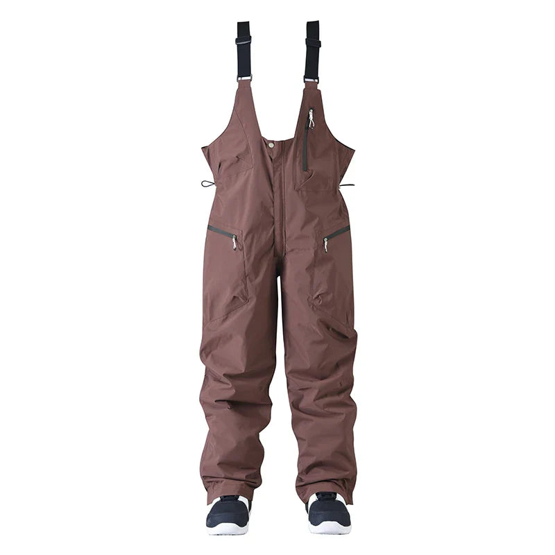 Pantaloni da sci regolabili unisex – Pantaloni da neve con bretelle e chiusura con cerniera