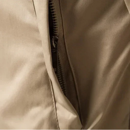 Let bomberjakke med lynlås til mænd – Casual jakke med ribkanter