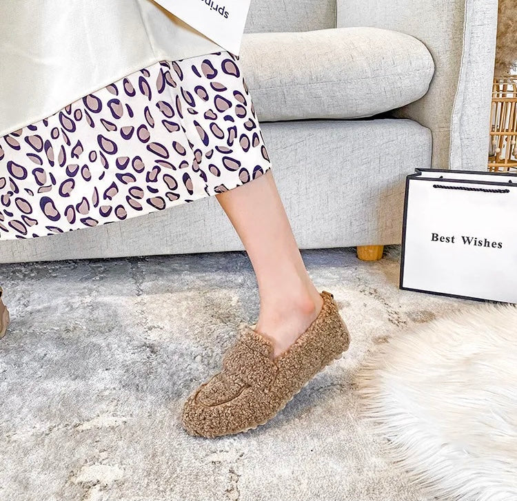 Comode scarpe invernali da donna – Comode scarpe slip-on con fodera in pile