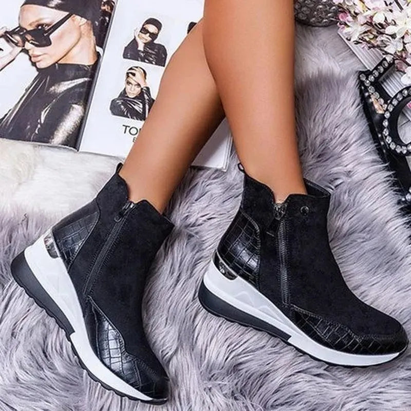 Eleganti stivali ortopedici comodi primaverili da donna - Stivaletti con plateau leggeri, supporto quotidiano e stile casual laarzen