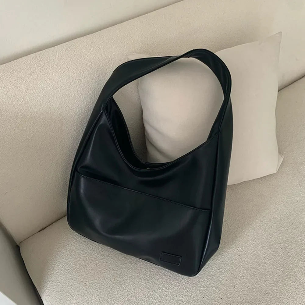Elegante borsa a tracolla in similpelle per donna - Grande borsa nera