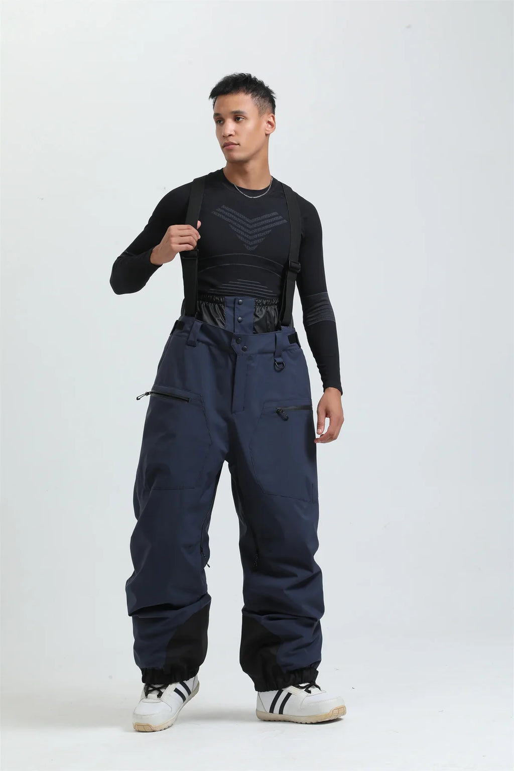 Pantaloni da sci unisex con bretelle – Pantaloni da neve impermeabili per freddo estremo (-40°C)