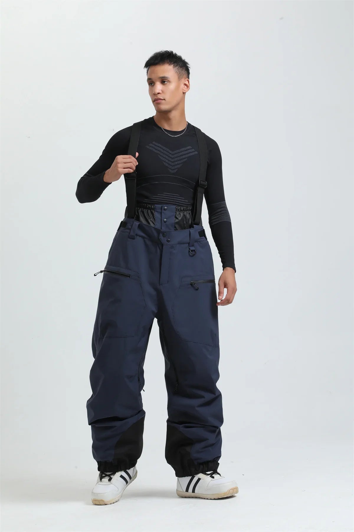 Pantaloni da sci unisex con bretelle – Pantaloni da neve impermeabili per freddo estremo (-40°C)