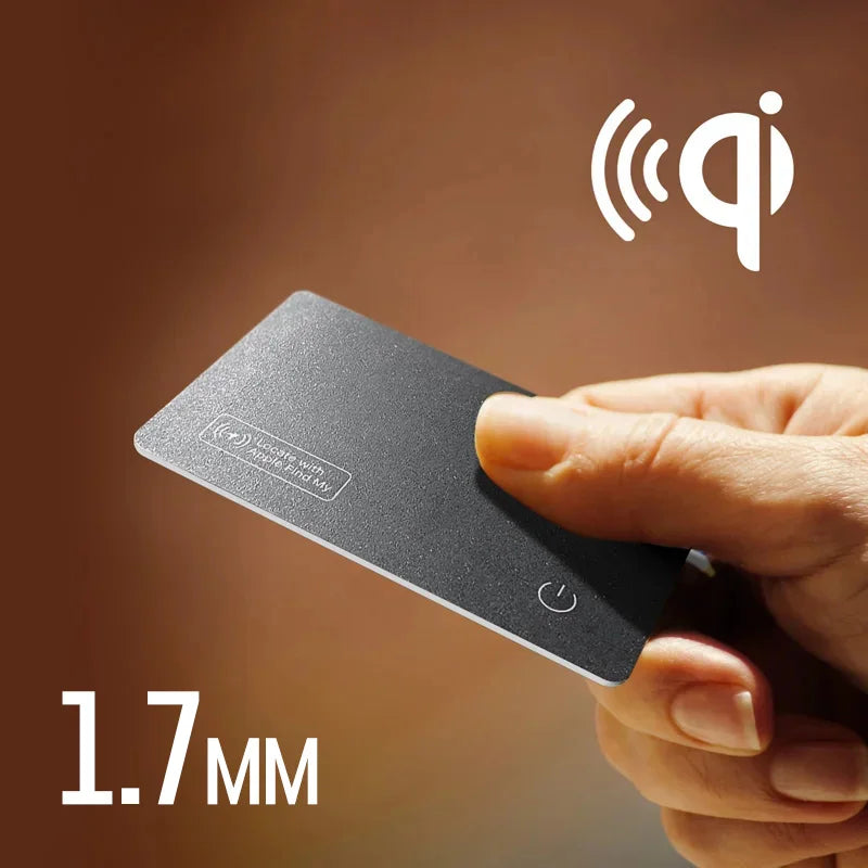 Mini localizzatore GPS con ricarica wireless - Tag di localizzazione per portafoglio per iPhone e dispositivi Apple, compatibile con Trova il mio, sostituzione AirTag