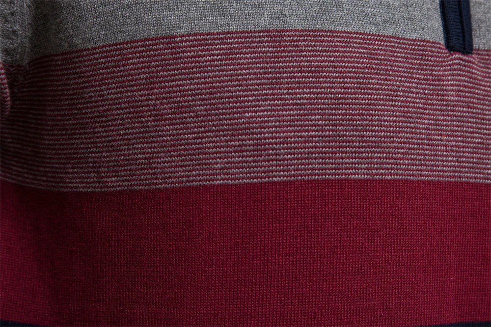 Maglione a righe con cerniera da uomo: stile senza tempo e comfort moderno