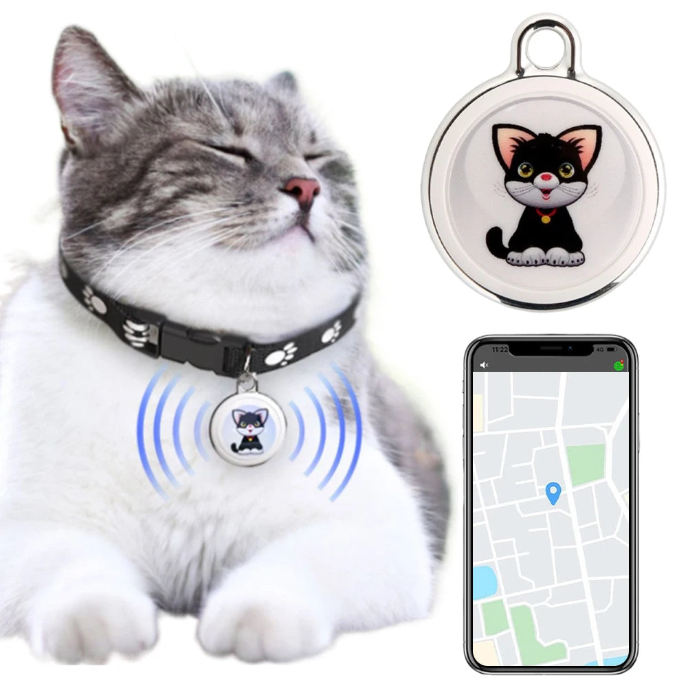 Mini localizzatore GPS impermeabile per cani e gatti - Collare di localizzazione intelligente a lunga distanza compatibile con iOS e Android