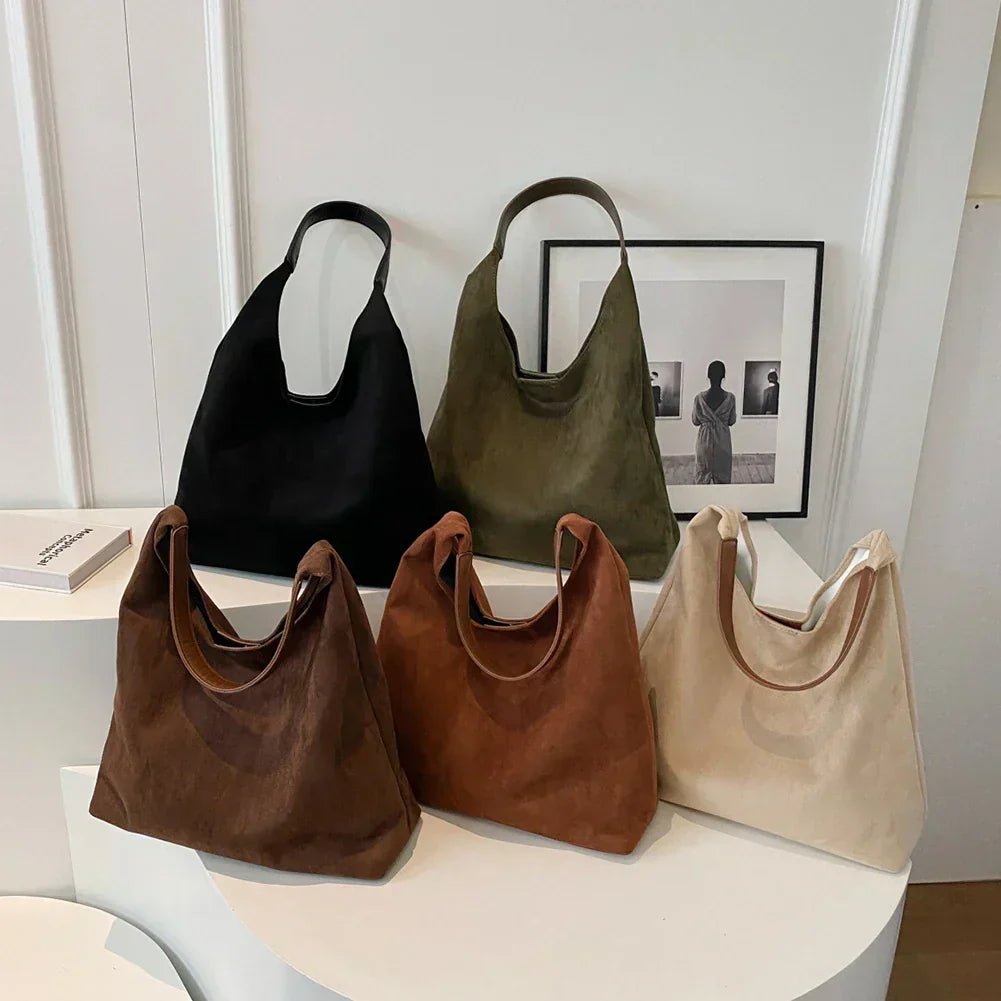 Borsa tote in pelle scamosciata di alta qualità per donna - elegante borsa per tutti i giorni