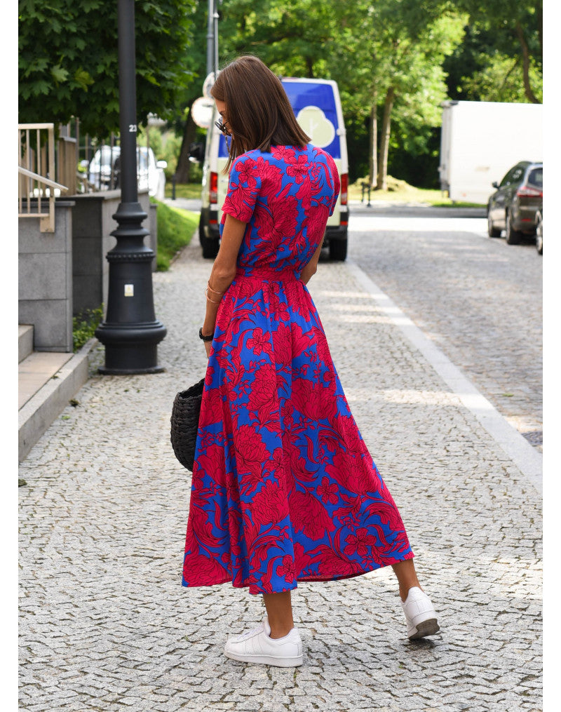Maxi abito estivo con spacco di tendenza da donna