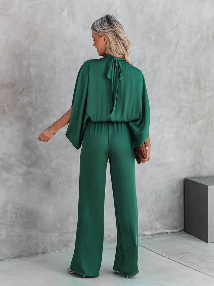 Tuta Verde Elegante Donna con Pantaloni Ampi – Sofisticata, Raffinata, Moderna