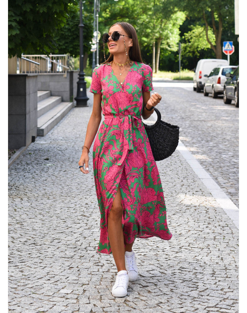 Maxi abito estivo con spacco di tendenza da donna