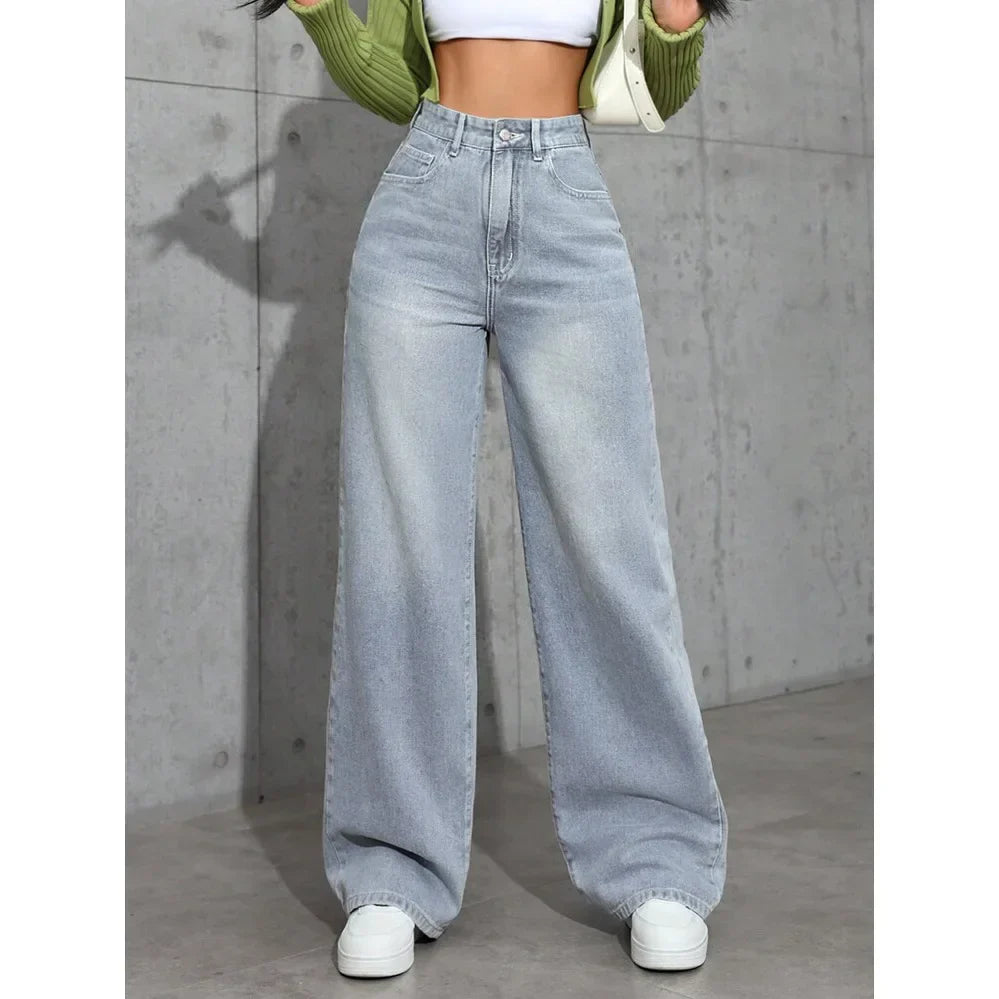 Jeans larghi a vita alta da donna | Casual