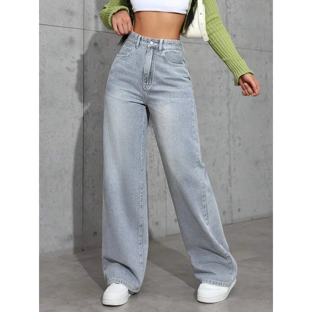 Jeans larghi a vita alta da donna | Casual