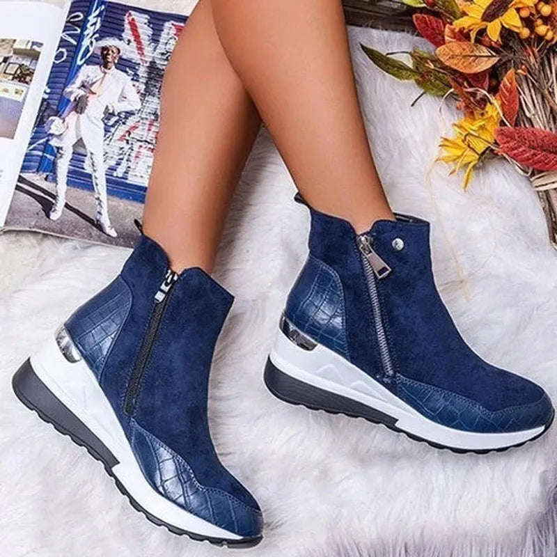 Eleganti stivali ortopedici comodi primaverili da donna - Stivaletti con plateau leggeri, supporto quotidiano e stile casual laarzen