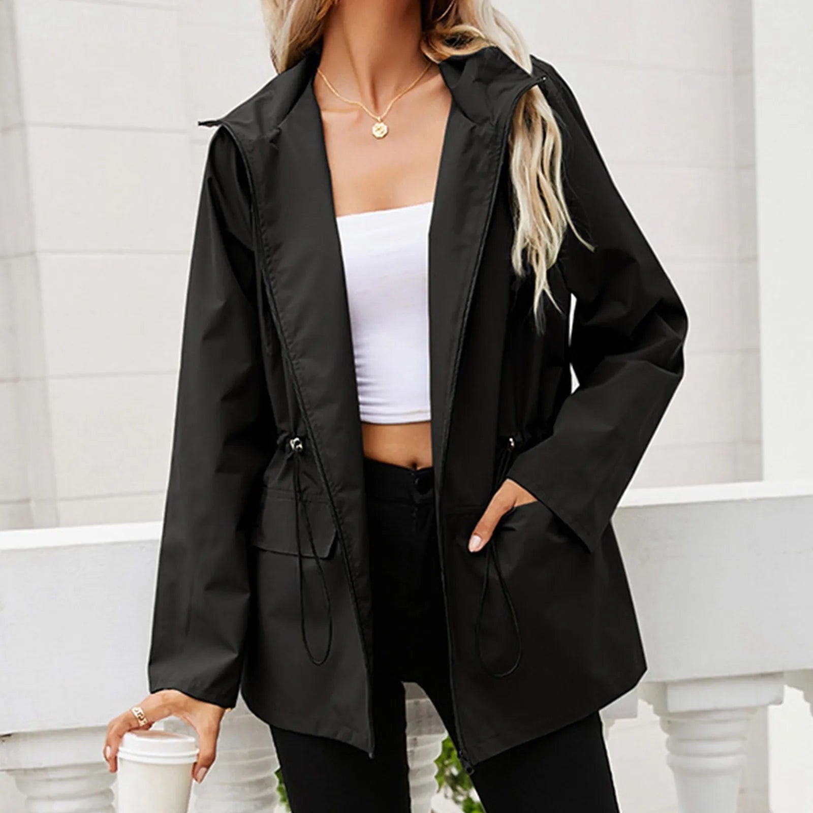 Giacca leggera da donna con zip - giacca casual outdoor elegante