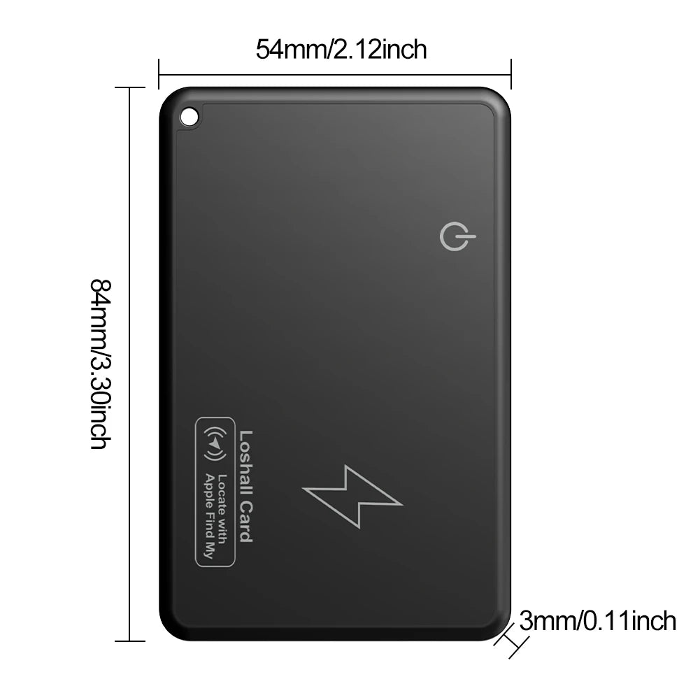 Scheda di localizzazione portafoglio intelligente – Localizzatore GPS wireless con ricarica per iPhone e dispositivi Apple – Sostituto sottile AirTag compatibile con Find My