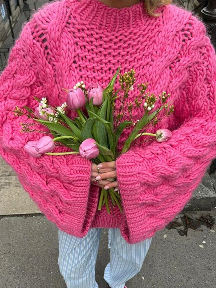 Maglione elegante e caldo per donna – Maglione lavorato a maglia spesso
