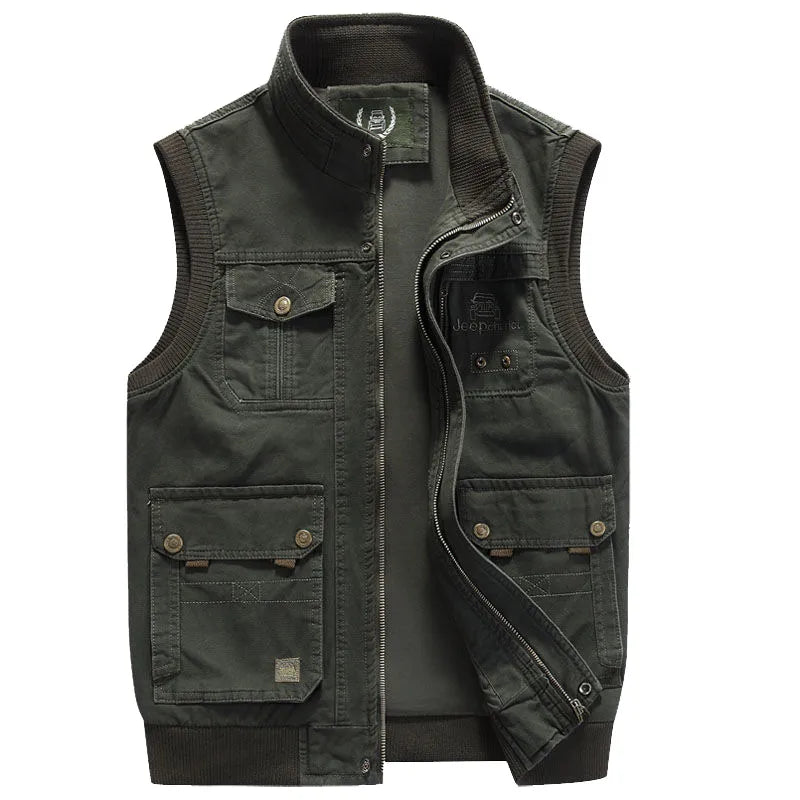 Gilet da uomo in stile vintage con tasche multiple