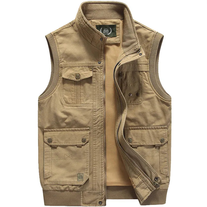 Gilet da uomo in stile vintage con tasche multiple