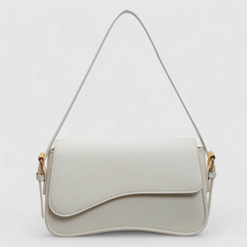 Elegante borsa a mano ondulata in pregiata pelle vegana