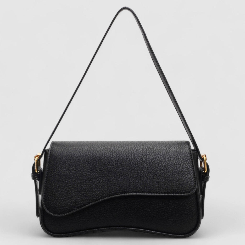 Elegante borsa a mano ondulata in pregiata pelle vegana