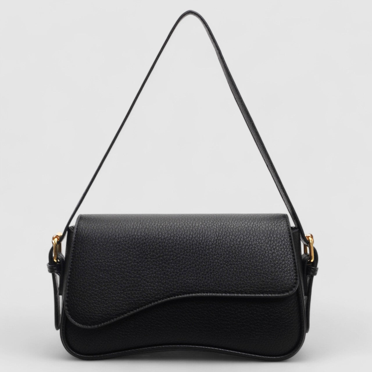 Elegante borsa a mano ondulata in pregiata pelle vegana