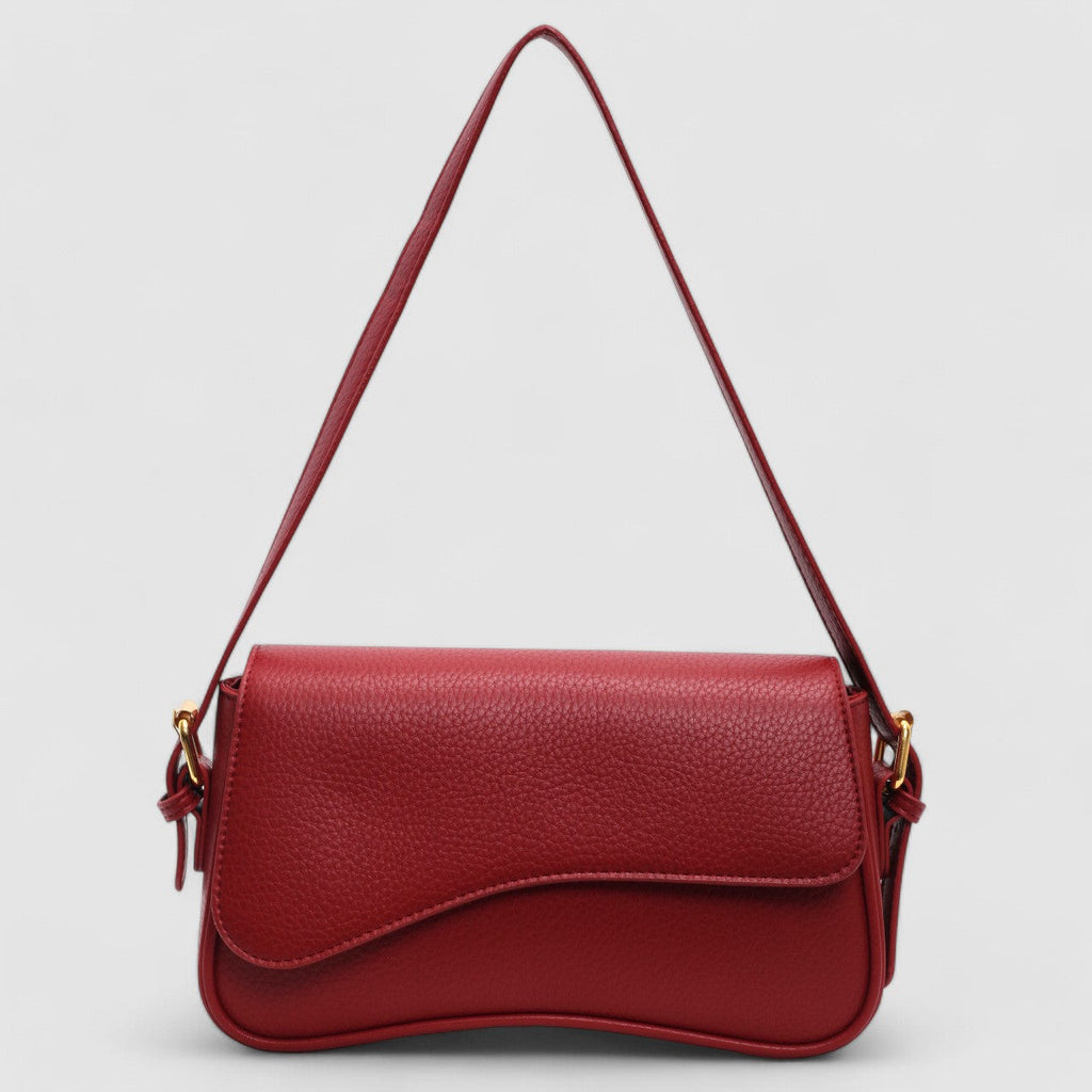 Elegante borsa a mano ondulata in pregiata pelle vegana