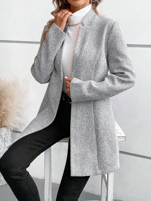 Giacca grigia elegante premium da donna - vestibilità slim