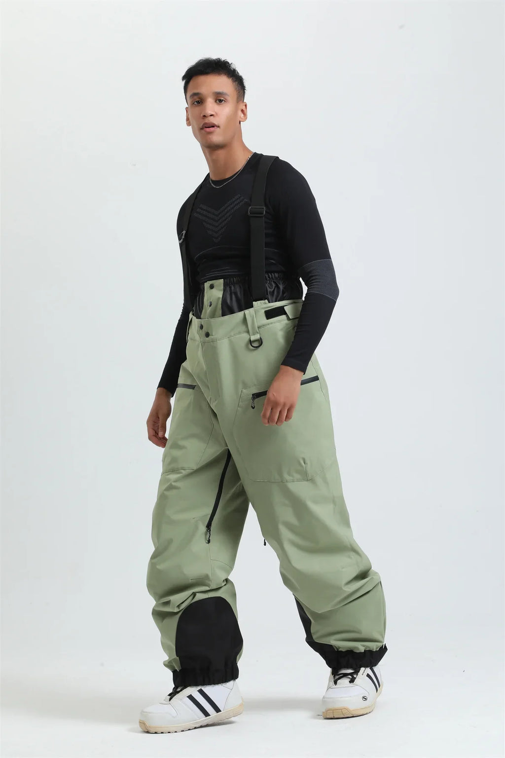 Pantaloni da sci unisex con bretelle – Pantaloni da neve impermeabili per freddo estremo (-40°C)
