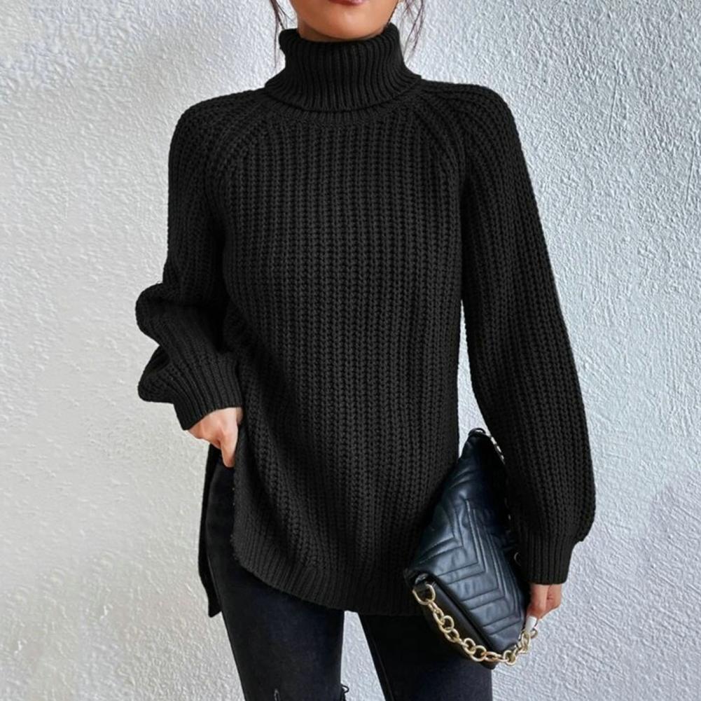 Maglione dolcevita lavorato a maglia alla moda da donna
