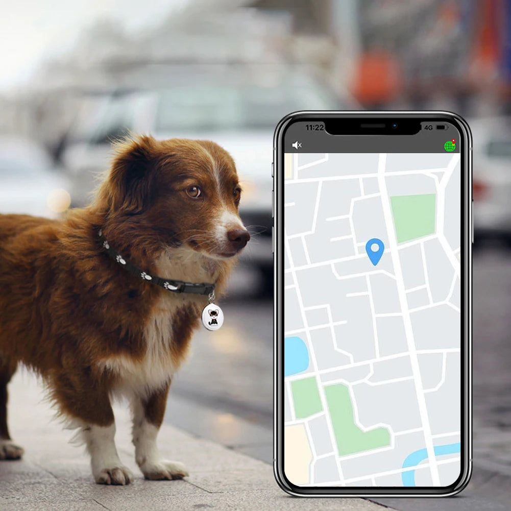 Mini localizzatore GPS impermeabile per cani e gatti - Collare di localizzazione intelligente a lunga distanza compatibile con iOS e Android