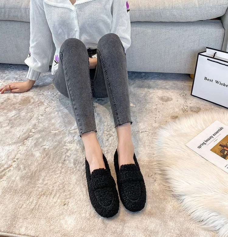 Comode scarpe invernali da donna – Comode scarpe slip-on con fodera in pile