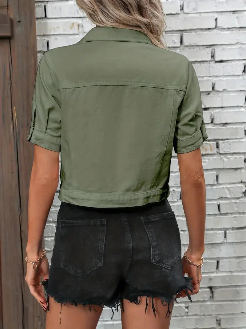 Giacca di jeans da donna | Camicia di jeans a maniche corte da donna