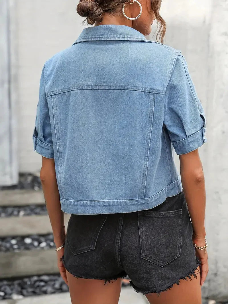 Giacca di jeans da donna | Camicia di jeans a maniche corte da donna