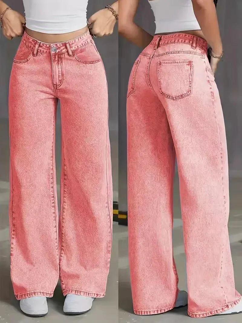 Jeans larghi a vita alta da donna | Casual