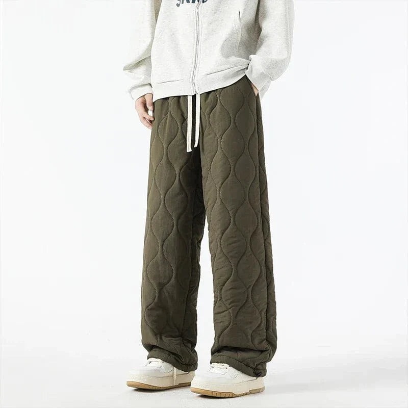 Pantaloni invernali trapuntati larghi da uomo - Pantaloni caldi e comodi