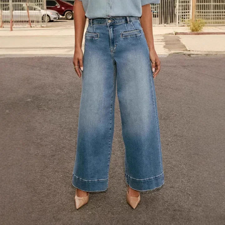 Jeans mom a gamba larga da donna | Vita alta