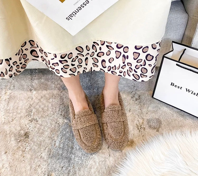 Comode scarpe invernali da donna – Comode scarpe slip-on con fodera in pile