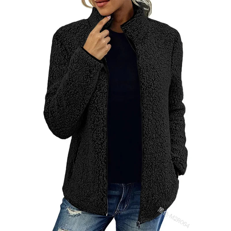 Giacca in pile di lusso da donna - calda ed elegante