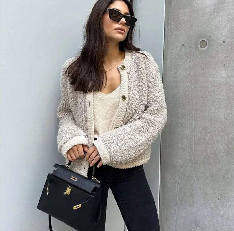 Sopracamicia da donna trendy in stile teddy