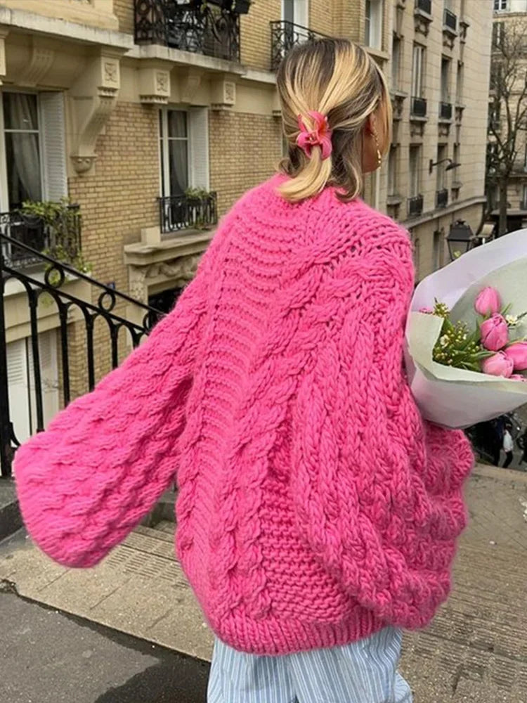Maglione elegante e caldo per donna – Maglione lavorato a maglia spesso