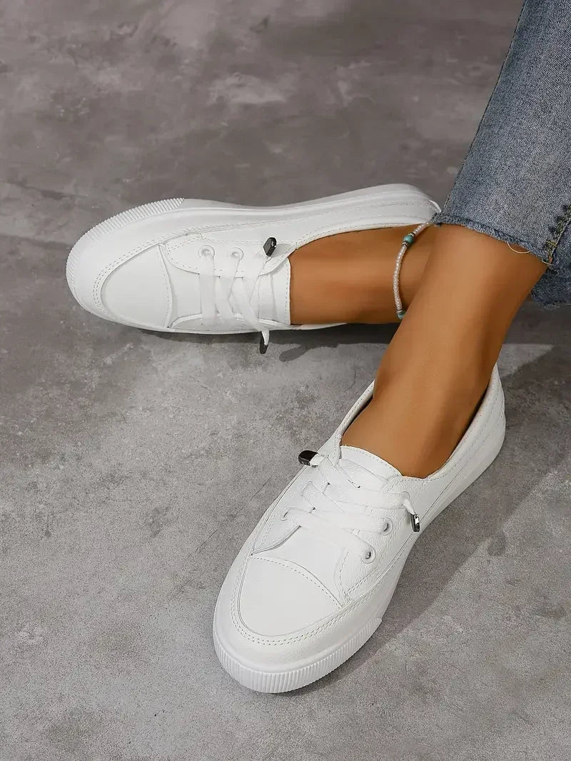 Scarpe basse casual con punta tonda e lacci da donna