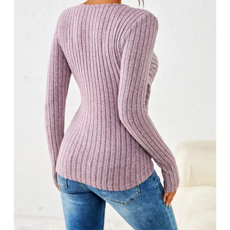 Blusa avvolgente a maniche lunghe da donna