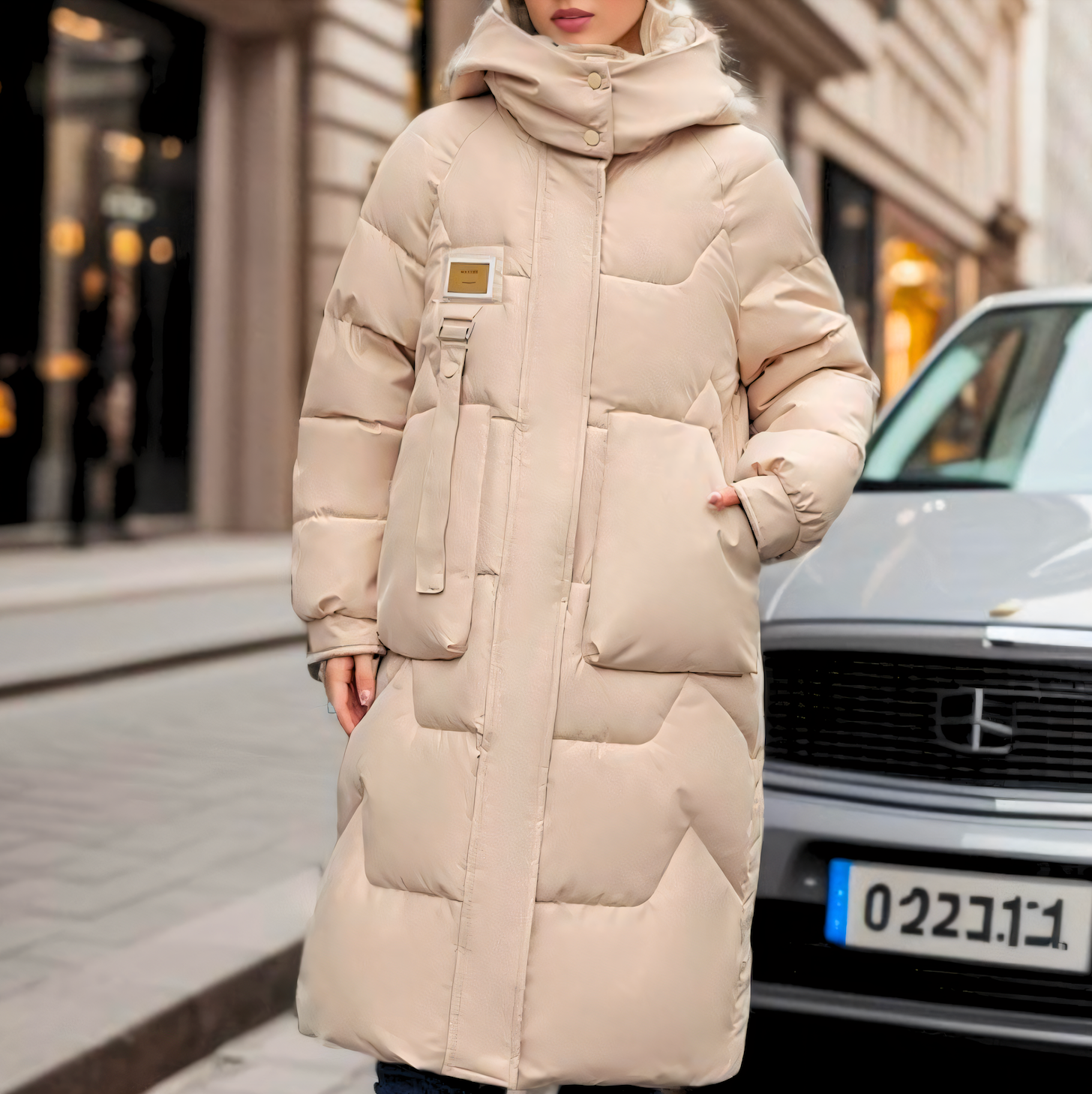 Cappotto da donna lungo trapuntato impermeabile invernale elegante